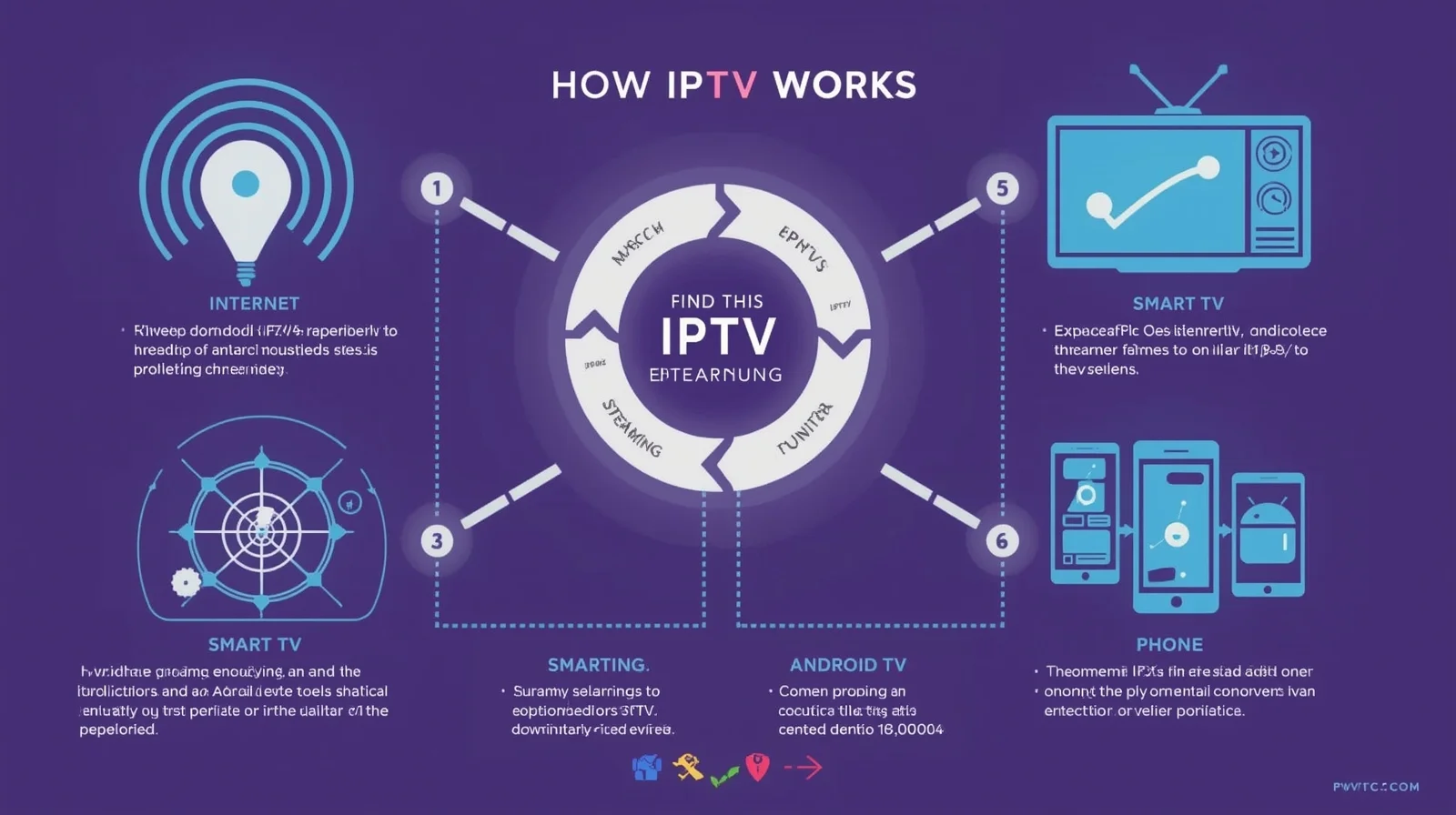 Diagram explaining IPTV streaming in Tunisia